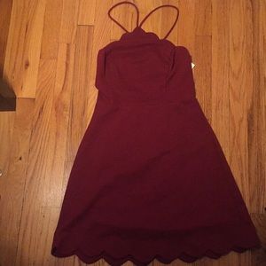 dark red dress